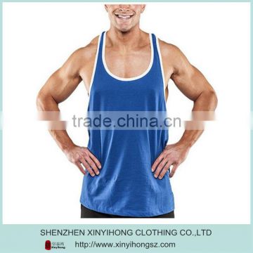 blue color fitness wear,wholesale sports singlet,contrast side tank tops