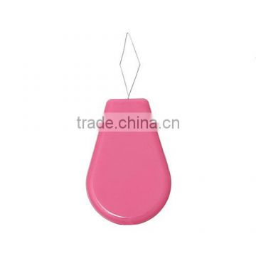 Fuchsia Teardrop Shaped Steel Bow Wire Needle Threader Stitch Insert Tool For Hand &Machine Sewing
