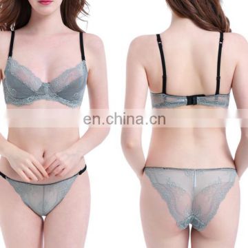 Lace bra & brief sets push up bra set for women underwear set brassiere transparent bralette