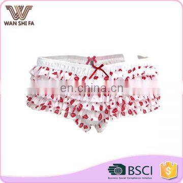 Cute red lip design white fashionable nylon seamless lace panties