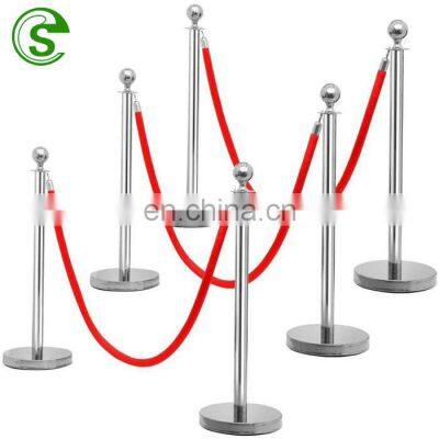 Railing stand queue barriers brass rope stands with crown top