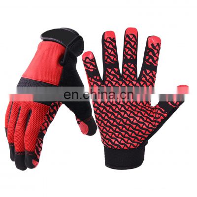 HANDLANDY High performance Synthetic Leather Silicone Grip Palm Outdoor Cycling Maximum Grip Mechanical working gloves