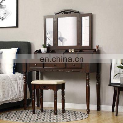 Movable modern dressing table dressing table with mirror