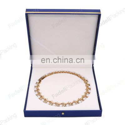 Fadeli factory wholesale custom logo plastic blue jewelry necklace pendant box