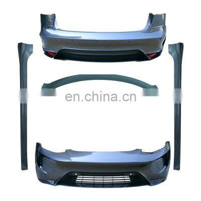 Runde Perfect Fitment Body Kit For 19-22 Tesla Model 3 Modification Upgrade Dark Shark Style Front Rear Bumper Side Skirt