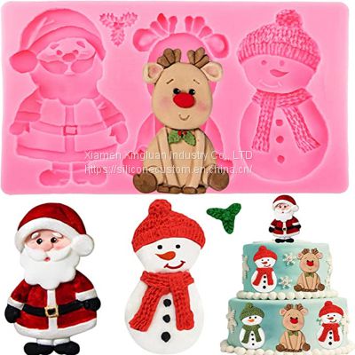 Wholesale Large Christmas Silicone Mold 3D Santa Claus Mold