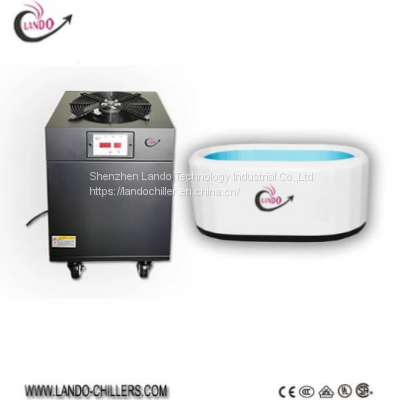 This Ice bath cooling unit with a high capacity which is powerful enough to cool a 500-600L tub within 3-4 hours to near zero degrees
