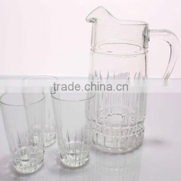 Glass pitcher and glass tumbler set