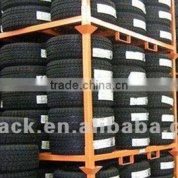 Foldable and stackable tire rack