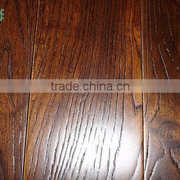 18mm T&G handscraped robinia hardwood flooring