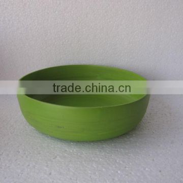 round spun bamboo bowl