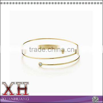 New Design 925 Sterling Silver Yellow Gold Plate Bangle