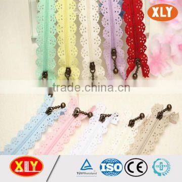 zipper manufacturer fashion nylon lace zipper for girl dress