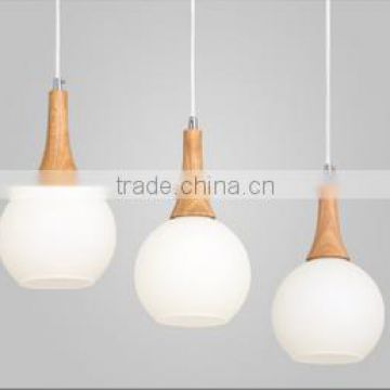 wholesale guzhen lighting simple wooden glass hanging lamp dinning lamp