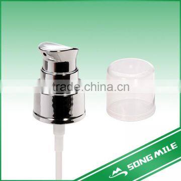 Shiny silver cream treatment pump