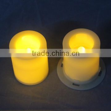 cheap and beautiful Small pillar Shaped plastic LED votive tealight