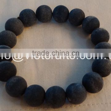 Black Buffalo horn beads bracelet, matte finished