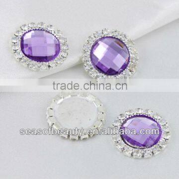 Round Diamante Cluster Rhinestone Lavender Crystal Embellishments Craft