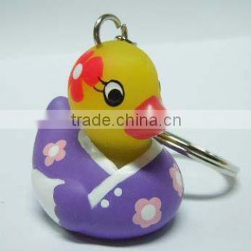 Beauty dress small duck keychain