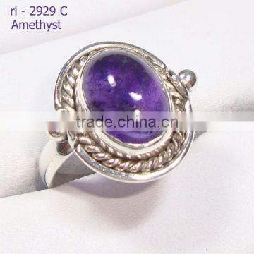 Amethyst silver ring Womens Silver Rings Jaipur gemstone jewellery
