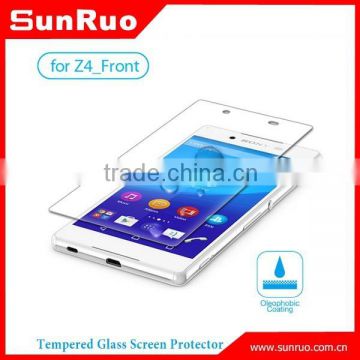 Front side top selling clear tempered glass screen protector for xperia z4