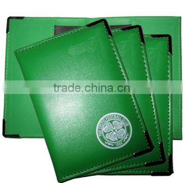 Passport holder with metal horn, available in various colors