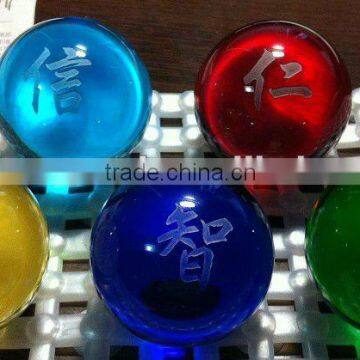 color crystal ball with laser paperweight for home decorations(R-0679