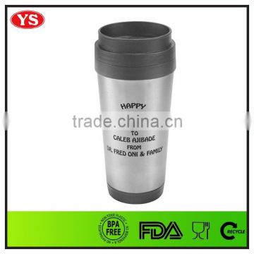 double wall personalized plastic thermos coffee mug