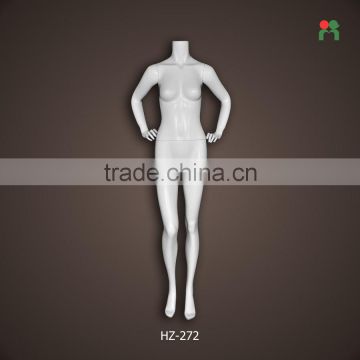 New fashion fiberglass female headless museum model (glossy white HZ-27 2)