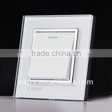 1 Gang 1 Way Wall Switch,Glass Panel Rocker Switch