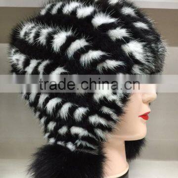 HT2 wholesale colored mink fur winter hat