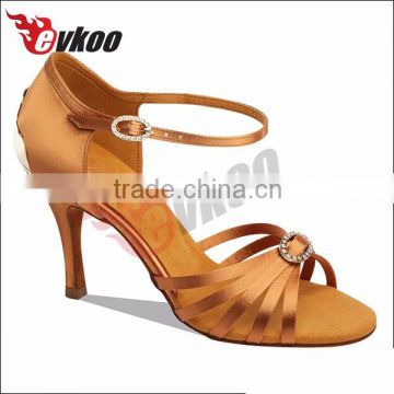 Practice Dance Shoes Women Latin Tango Dancing Shoes For Girls Ballroom indoor Lace-up Thin Heels brown 2016 New 1516