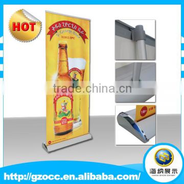 custom factory High quality wide base aluminum roll Up Banner Stand with clip top profile