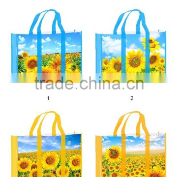 Sunflower design recycled bag PP non woven bag for shopping bag