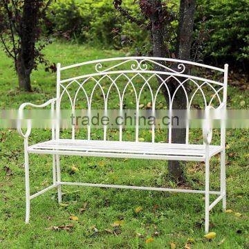 Outdoor Antique Wrought Iron Garden Bench