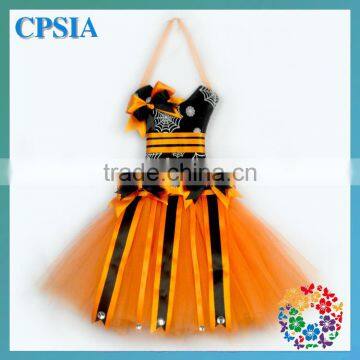 Wholesale - Newest Halloween Themed Black Hair Bow Holder with Orange Yellow Tulle Ideal Gift and Home Decoration