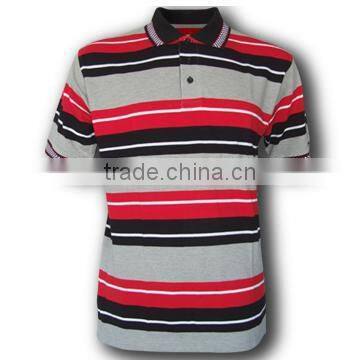 Men's pique polo t-shirt with engineering stripes