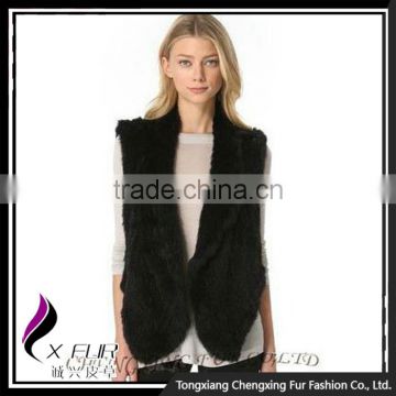 CX-G-B-196 Fashion Women 2016 Fur Gilet/Rabbit Knit Winter Fur Vest