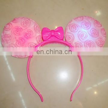cheap party plastic LED flashing lighted Mouse ear headband PH-0064
