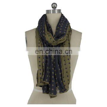 Direct Factory Cotton Check Dots Double-Layer Scarf