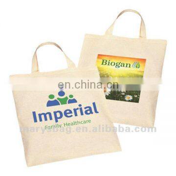 Short Handle Natural Cotton Shopper with 4 Color Print