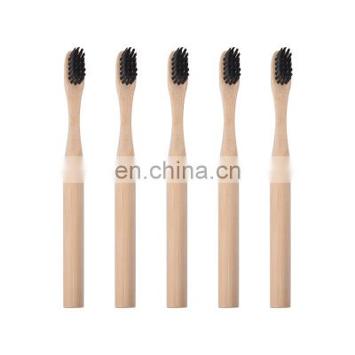 2020 Price Custom Personalized Black Charcoal Hard Bristles Bamboo Toothbrush With Wooden Handle