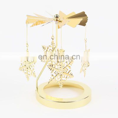 ENO factory Customize Rotary candlestick Decoration Mermaid Rotating Rotary Candle Holder Metal Craft Rotation Candlestick