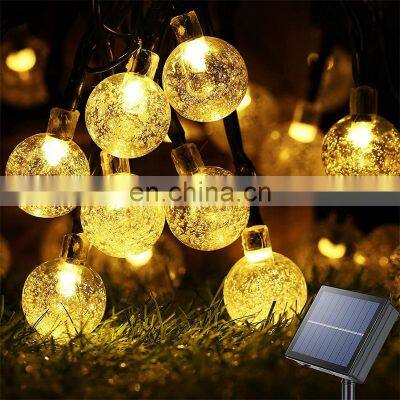 Outdoor Solar Waterproof Crystal Ball Solar String Lights 8 Modes Holiday Decoration Led String Lights Outdoor