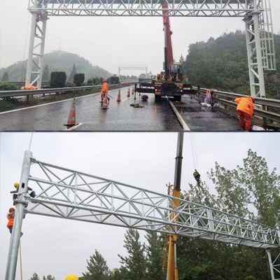 Hot-dip galvanized steel structure highway sign pole gantry for highway