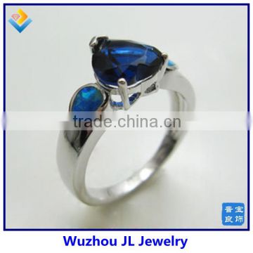 2016 European Style 925 Sterling Silver Ring inlaid Dark Blue Opal In Wholesale Price