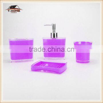 cheap acrylic 4pcs Leather Bathroom Sets for home                        
                                                Quality Choice