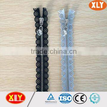 high quality original equipment xly polyester lace metal zipper