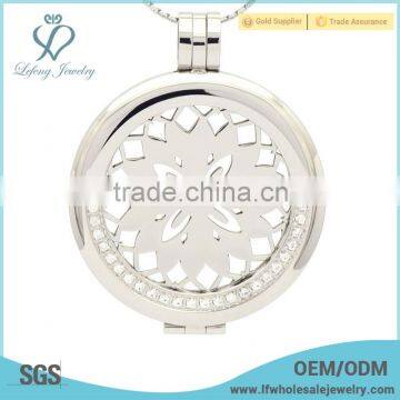 Women stainless steel silver coin pendant jewelry