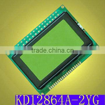 128x64 STN Positive Transflective yellow-green LCD